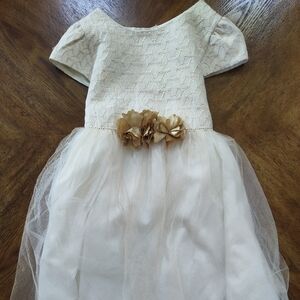 Elegant White Dress with Gold Accents